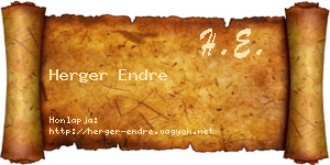 Herger Endre névjegykártya