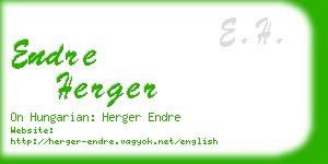 endre herger business card